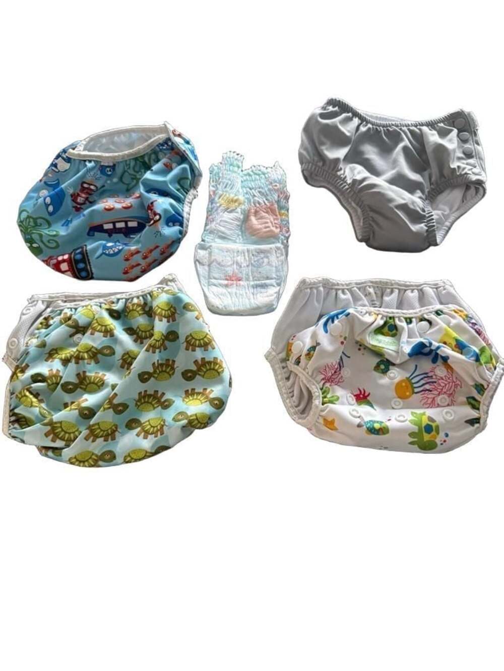 Weego Reusable Swim Diaper with Adjustable Snaps, Sea Life Pattern, 18m- Size 4T